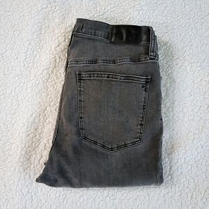 Madewell Mid-Rise Skinny Faded Black Distressed Jeans